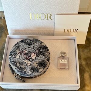 Dior Round Jewelry Case with Mini Perfume